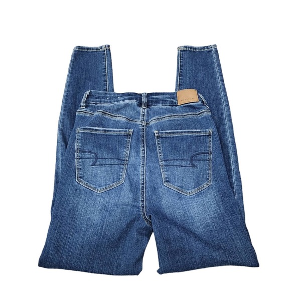 American eagle distressed women's size 4 curvy super hi rise jeggings - Picture 2 of 7